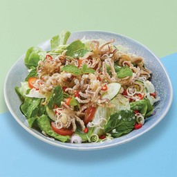 ยำสลัดหนวดปลาหมึกทอด