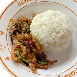 กะเพราหมูหมัก  (ราดข้าว)