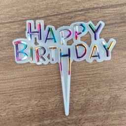 ป้ายปักHBD สีรุ้ง