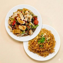 ตำมั่ว+ผัดหมี่โบราณ