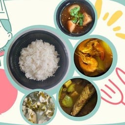 เซต-ข้าว(ถ้วย)+ผัด/แกง(ถ้วยเล็ก)