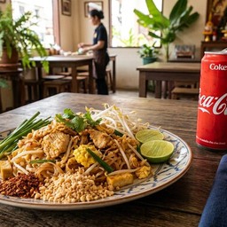 [เซตสุดฮิต] ผัดไทยธรรมดา + โค้ก ออริจินัล (กระป๋อง)