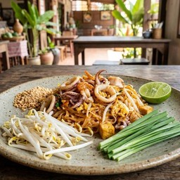 ผัดไทยปลาหมึก