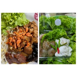[เซตสุดฮิต] ก๋วยเตี๋ยวหลอดทรงเครื่อง (เส้นใหญ่) + สาคู-ข้าวเกียบปากหม้อ (ใส้หวาน) 15 ลูก