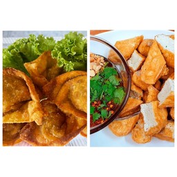 [เซตสุดฮิต] เต้าหู้ทอดร้อนๆสูตรโบราณ + เกี๊ยวหมูเด้งทอดกรอบร้อนๆ