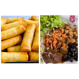 [เซตสุดฮิต] ก๋วยเตี๋ยวหลอดทรงเครื่อง (เส้นใหญ่) + ปอเปี๊ยะทอด