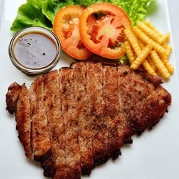 สเต็กหมูพริกไทยดำ