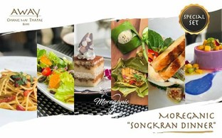 Moreganic Songkran Dinner
come celebrate songkran festival with our latest chef's vegan creation during this festival with your love ones!

199 THB/Set

**Loyalty card holders get an extra 20% discount or ENROLL FREE today and start using your membership benefits NOW!**

Only 12-18 April 2019 
@ Moreganic Restaurant 18.00 HRS. - 21.30 HRS.
For more information please dial “3” from your room or call +66(53)904977