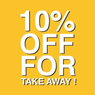 10% OFF FOR TAKE AWAY !

ลดราคา 10 เปอร์เซนต์ สำหรับลูกค้าที่ซื้อกลับไปดื่มที่บ้านครับ :-)