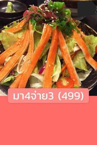 โปรโมชั่น มา4จ่าย3 (499) ลด 499 บาท เมื่อสั่งเมนู บุฟเฟต์พรีเมี่ยม