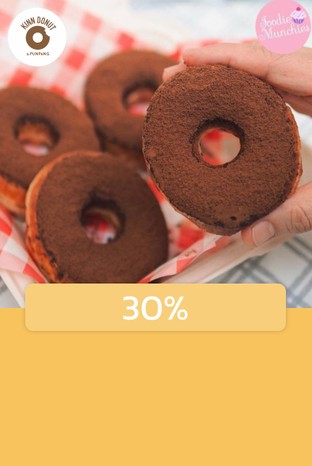 โปรโมชั่น 30% ลด 30 % เมื่อสั่งเมนูในหมวด Mini Donut, Donut