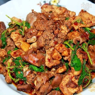 โปรโมชั่น โปรโมชุ่น1ฟรี1 ลดเหลือ 5 บาท เมื่อสั่งเมนู ขัาวกระเพาเครื่องในไก่1ฟรี1เพียง