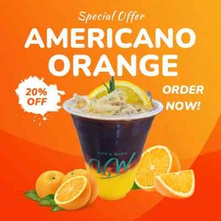 โปรโมชั่น Summer dis 20% ลด 20 % เมื่อสั่งเมนู Americano Orange