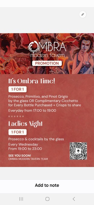 Daily Promo and Ladies night.
