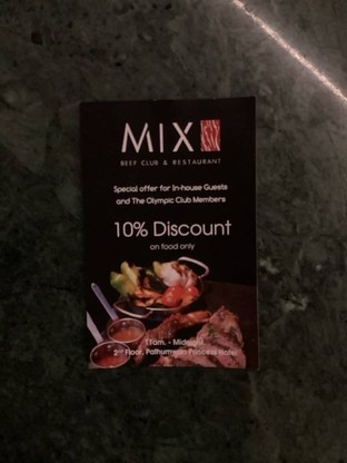 โปรโมชั่น Hotel Guest 10% Discount ลด 10 % เมื่อสั่งเมนู Stir Fried Rice Noodle With Chicken (Pad Thai), Fried Blue River Prawn in red curry  (price/1pc.), Baked Whole Sea Bass in Chilean Style, Thai Crab Meat Omelet, 5 Hr.Slow-Braised Premium Beef Spare Ribs In Chiangmai Curry ( Hang Lee ), 5J Iberico 36 Month Platter [ 50G ], Gouda Cheese (50G), Fried Rice With Pork Crackling(Small), Parma Ham 50G, Mixed Pickle Vegetables SD, Grilled Egg Plant with Olive Oil Sd, Grilled Asparagus Sd, Crab Bechamel  Pizza, Grilled Wagyu Beef With Smoky Rosemary, Braised Beef Tongue With Red Wine Sauce, Beef Fat Fried Rice Top With Grilled Australian Black Angus Picanha Dry Aged 28 Days And Shoyu Egg, 5 hr. Slow-Braised Pork Belly with Aromatic Spices of Southern Thai Style, Stir-Fried Holy Basil Fried Rice With Chicken Roulade, Stir-Fried Crab Meat With Yellow Chilli (ปูพริกเหลือง), Grilled Mixed Vegetables Sd, Black Truffle Soup, Spaghetti Bolognese, Charcoal Grilled Chicken Satay, Crab Meat and Wild Betel Leafbush in Red Curry, Lobster Bisque with Shrimp, Northern Thai Style Curried Noodle Soup with Chicken, Spaghetti Carbonara, Grilled Tiger Prawn with Pistachio Pesto, Grilled Chicken Roulade And Drum Stick With Mushroom Sauce, Mix Sausage Pizza, Grilled Lamb Rack [ Haft / Full Rack ](Price/100G), Crab Soup, Grilled Halibut with Romesco Sauce, Musaman Curry with Australian Beef cheek, Stir Fried Rice Noodle With Seafood, Danish Blue Cheese (50G), Spicy Pork Spare Ribs Soup[รัญจวน], Stir-fried Mantis Shrimp Meat with Yellow Chilli, Marinated Fresh Shrimps Srapped with Salmon Served with Spicy Sauce, ต้มแซ่บเอ็นเนื้อวากิว, Baked Hokkaido Scallops with Chilli and Sea Salt, Santol Curry with Roasted Pork Neck, Sautéed Japanese Mushroom SD, Baked French Razor Clams, Grilled Pork Neck with Smoky Thyme, Fried Rice With Crab Meat (Small), Grilled Beef Short Rib from Kamphaeng-saen, Fried Rice With Crab Meat (Large), Spicy Wagyu Beef Soup, Tomato Strawberry Burrata Salad, Stir-Fried Rice Spicy Holy Basil With Grilled Australian Picanya Black Angus 150 Day Grain Fed , Northern Thai Style Curried Noodle Soup with beef cheek, Deep-Frired Stuffed Sillago with Herb Crust, Grilled Dry Aged Sea Bass & Seafood With Clam Sauce, Caviare Set, MIX Cheese Board, Stir-fried rice noodle with Blue river prawn (Pad Thai), Stir-Fried Crab Meat In Yellow Powder (ปูผงกะหรี่), Silver Shank in Green Curry, Mashed Potatoes , Grilled Duck Breast with Cherry Red wine sauce, Grilled Garlic Sd, Stir-Fried Rice Noodle With Chicken (คั่วไก่), Yellow Curry with Oxtails, Sear French Foie Gras With Mandarin And Yuzu Sauce, Stir-Fried Rice Noodle With Beef In Chinese Gravy, Brie Cheese (50G), Mozzarella Cheese (50G), Garlic Bread 4 Pcs., Smoked 5 Days Dry Aged Salmon , Grilled Eggplant And Dried Bonito Spicy Salad, Dry Aged Salmon with Spicy Miso Sauce, Spicy Chicken Roulade Curry in Coconut Milk, 36 hr. Slow-cooked Pork Spare Ribs Grilled with Red Curry Sauce (Pa-Nang), Salmon Tartare , Steamed Mussel in White Wine, Pumpkin Soup, Nut & Nut , Hot Spicy Soup With Chicken, Honey Balsamic Roasted Carrots Sd, Grilled Corn Ribs With Parmesan Sd, Burrata Cheese  Parma Ham Pizza, Seared Cos Lettuce with Soy Sauce Dried Scallops, Spaghetti With Tomato Sauce , Spicy Mentaiko and River Prawn spaghetti, Stir-Fried Rice Spicy Holy Basil With Australian Wagyu, Stir-Fried Mixed Vegetable With Tofu, Butter Baked Scallops[5 Pcs], Seafood Pizza, Grilled 36 Hr. Slow Cooked Pork Neck with Hot & spicy sauce, River Prawn Bisque spaghetti, Margarita Tomato Pizza, Steamed 5 Days Dry Aged Seabass with Lime and Chillies, Hot Spicy Soup With Blue River Prawn (Tom Yam Kung)(Price/1Pc), Stir-Fried Rice Noodle With Pork In Chinese Gravy, Grilled Japanese King Crab [ 600g], Sour Soup With Oxtails(Price/100G), Baked Scallops With Cheese[5 Pcs], Baked Canadian Lobster 700 g., Grilled Japanese King Crab [ 1,200g ], Premium Yasothon Jasmine Rice, 48 hr. Slow-cooked Thai Premium Beef Short Rib with Red Curry Sauce (Pa-Nang), Spaghetti Pesto Sauce , ไข่ดาว, Spaghetti And River Prawn, Stir-Fried Rice Spicy Holy Basil With Australian Black Angus, Grilled Striploin Saka A4, Stir-fried 5 Days Dry Aged Dry Aged Wild Sea Bass with Herb and Spicy, Pumpkin Kale Salad, Compressed Japanese Melon Salad, Stir Fried Rice Noodle With Pork, ไอศกรีม, Truffle And Mushroom Pizza, Seafood Spaghetti, Stir-fried Malindjo Leaves with Egg and Dried Shrimp, Deep-Fried Shrimp Cake and Crab Meat served with Sweet plum sauce, Vinaigrette Salad, Spaghetti Olio Aglio, French Fried Sd, Cold cut, Grilled Giant River Prawn(Price/100G), 36 hr. Slow-cooked Chicken Roulade with Red Curry Sauce (Pa-Nang), Garden Salad, Hot Spicy Soup With Shrimp, Parmesan Cheese (50G), Yellow Curry With Tofu , Stir-Fried Shrimp and Twisted Cluster Bean with Shrimp Paste, Northern Thai Style Curried Noodle Soup with Crab Meat, Feta Cheese , Grilled Striploin Australian Black Angus, Fried Rice , Australian Wagyu Beef Tartare, Spicy Blue River Prawn Salad(Price/1Pc.), Stir-fried Frence Razor Clam with Herb and Spicy, Northern Thai Style Curried Noodle Soup with Grilled River prawn, Slow-Braised Australian Beef Cheeks With Red Wine Sauce, Fried Giant River Prawns With Salt(Price/100G), Hawaiian Pizza, Brûlée Basque Burnt Cheesecake ‘', Deep fried  Seabass with sweet chili sauce , Grilled Striploin Hokkaido A3, 5J Iberico 36 Month platter [ 100g ], Grilled Brittany Pigeon With Smoked Herb [ Half ], Black Truffle Pasta, Sleep In The Clouds, Stir-fried Shrimp with Eggs with Chinese Scallop Sauce, Caesar Salad, Vinaigrette Salad., Cheese Platter, Grilled 36 Hr. Slow-Cooked Pork Spare Ribs With Prune Sauce And Spinach Cheese, Baked Alaska ‘', Grilled Spanish Octopus, Grilled Brittany Pigeon With Smoked Herb [ Whole Pigeon ], Crab Meat Salad, Beef Fat Fried Rice Top With Grilled Australian Wagyu , Chorizo Pizza