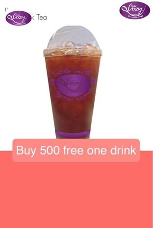 โปรโมชั่น Buy 500 free one drink แถม ชาดำเย็น, ชานมเย็น, นมชมพู เย็น เมื่อสั่งเมนู  ครบ 500 บาท