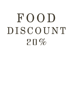 โปรโมชั่น Discount Food 20% ลด 20 % เมื่อสั่งเมนูในหมวด DESSERT, FOOD TMK