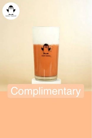 โปรโมชั่น Complimentary  ลด 100 % เมื่อสั่งเมนูในหมวด Drink T/A, Softserve, Bakery T/A, Bakery Grab, Drink Grab , Pastry Grab, Signature Grab, Drink Dine in, Mug, Tumblr , Mug, Signature T/A, Signature Dine in, Bakery Dine in, Pastry Dine in