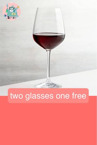 โปรโมชั่น two glasses one free แถม Speaking wine(by glass), Red wine (glass), White wine (glass) เมื่อสั่งเมนู  จำนวน 2 ที่