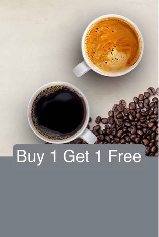 โปรโมชั่น Buy 1 Get 1 Free แถม Espresso, Caramel Macchiato., Mocha., Latte., Mocha, Latte, Cappucino, Caramel Macchiato, Espresso-Yen, Charoen Nakhon, Pak Klong Talad, Sweet & Sour, Dirty Tropical, Earl Gray-Nitro, Pina-Cold Brew-Lada, Cold Brew Negroni, Truffle Hi-Ball, Clearified Milk Punch, Cappuccino, Americano., Cocoa, Americano, Cold Brew Coffee เมื่อสั่งเมนู  จำนวน 1 ที่