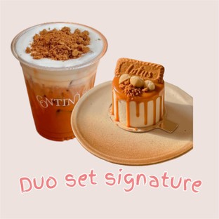 โปรโมชั่น Duo set  ลด 20 บาท เมื่อสั่งเมนู Continue Cake (Signature)
