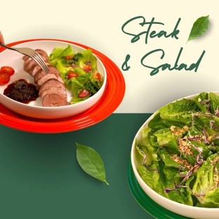 โปรโมชั่น สเต็ก x ซีซาร์ ลด 49 บาท เมื่อสั่งเมนู  จำนวน 1 ที่