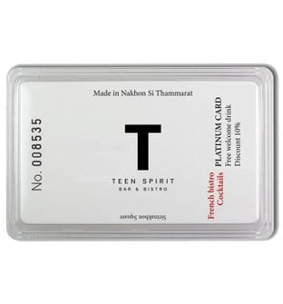 โปรโมชั่น Platinum Card ลด 10 - 15 % เมื่อสั่งเมนูในหมวด FOOD, BOTTLE, GLASS, SUPER CLASSIC COCKTAILS, CLASSIC COCKTAILS, OTHER, SIGNATURE COCKTAILS , MOCKTAIL , THAI SPIRIT, DARFT BEER