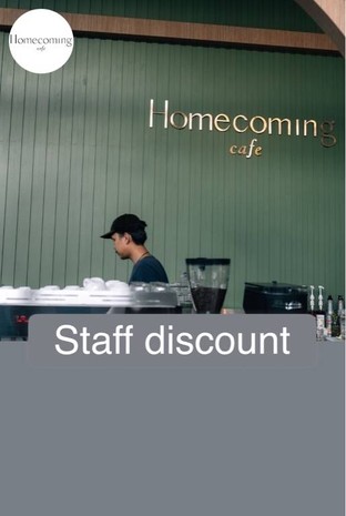 โปรโมชั่น Staff discount ลด 20 % เมื่อสั่งเมนูในหมวด Drink, Bakery, Food, Bottle drinks, Tea, อื่นๆ, Choco Bar, คูปอง, Set box, Wine, Flower