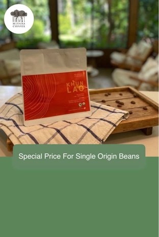 โปรโมชั่น Special Price For Single Origin Beans ลดเหลือ 250 บาท เมื่อสั่งเมนู Mivana, Pha Daeng Luang, Roasted Coffee Beans (100G), Khun Lao, Mivana, Rom Yen, Roasted Coffee Beans (100G), Mivana, Huay Krai, Roasted Coffee Beans (100G), Mivana, Mai Patthana, Roasted Coffee Beans (100G), Doi Chang, Mivana, Huay Khun Phra, Roasted Coffee Beans (100G)