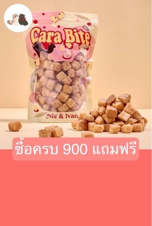 โปรโมชั่น ซื้อครบ 900 แถมฟรี แถม #Cara Bite, #Baby Blondie brownie, #Nutella brownie เมื่อสั่งเมนู  ครบ 900 บาท