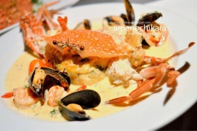 Blue Swimmer Crab Mousse In Seafood White Wine Sauce