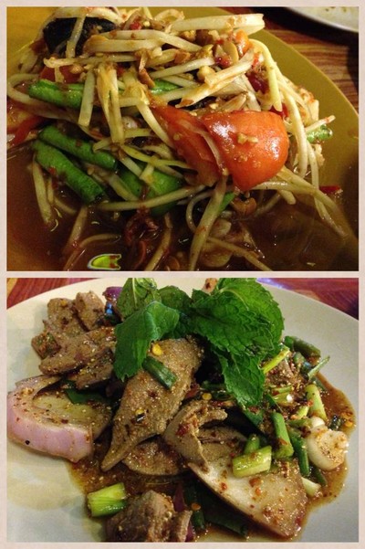 ตับหวาน + ตำไทยใส่ปู