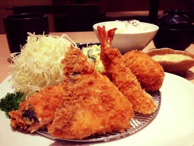ชุดซีฟู้ด ปลาแซลมอน กุ้ง โคโรเกะปู @Buta Katsu Central Pinklao