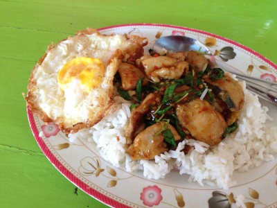 กะเพราปลาอินทรี แฉะซอสหอยนางรม 