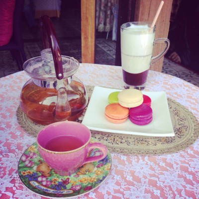 Macarons/ Fruit Tea/ Hot Chocolate