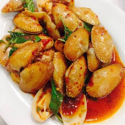 หอยลายผัดพริกเผา