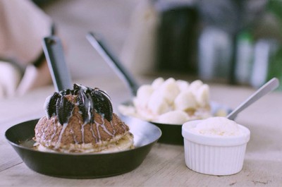 Ovaltine volcano pancake 