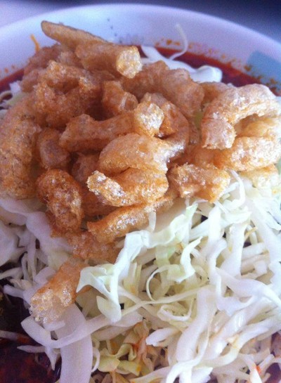 เกาเหลาน้ำเงี้ยวกินกับแคปหมูไร้มัน  ขอบอกอร่อยมว๊ากกกกกกกกกก