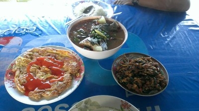 ต้มยำปลานิล,ผัดเผ็ดนก,ไข่เจียว