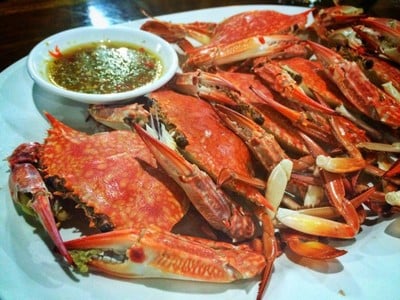 ปูเนื้อปูไช่นึ่งสดๆ