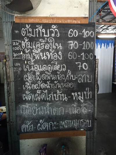 ป้ายราคาหรือสมุดเมนู