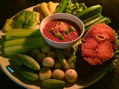 น้ำพริกกะปิ + เนื้อปลาอินทรีย์