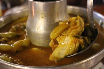 แกงส้มปลากระพงใส่มันขี้หนู