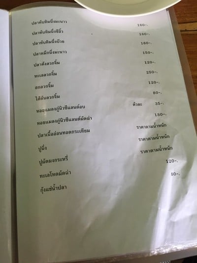 ป้ายราคาหรือสมุดเมนู