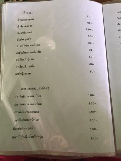 ป้ายราคาหรือสมุดเมนู