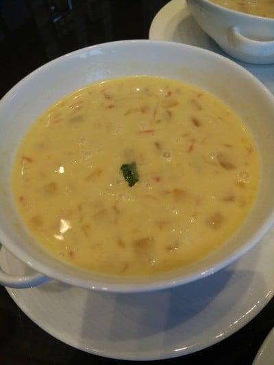 Chilled mango cream with sago, pomelo and aloe vera