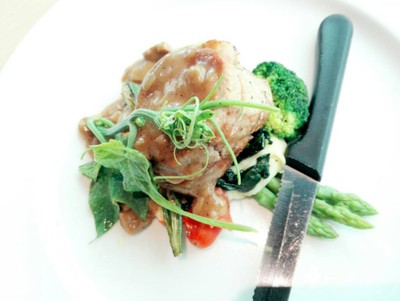 สเต็กสันในหมูซอสเห็ด