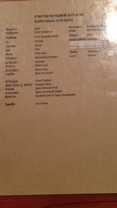 ป้ายราคาหรือสมุดเมนู