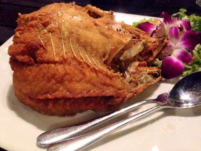 ปลากระพงทอดน้ำปลา