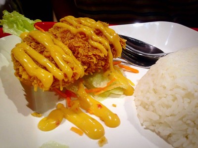 ข้าวไก่ทอดซอสมะนาว##1